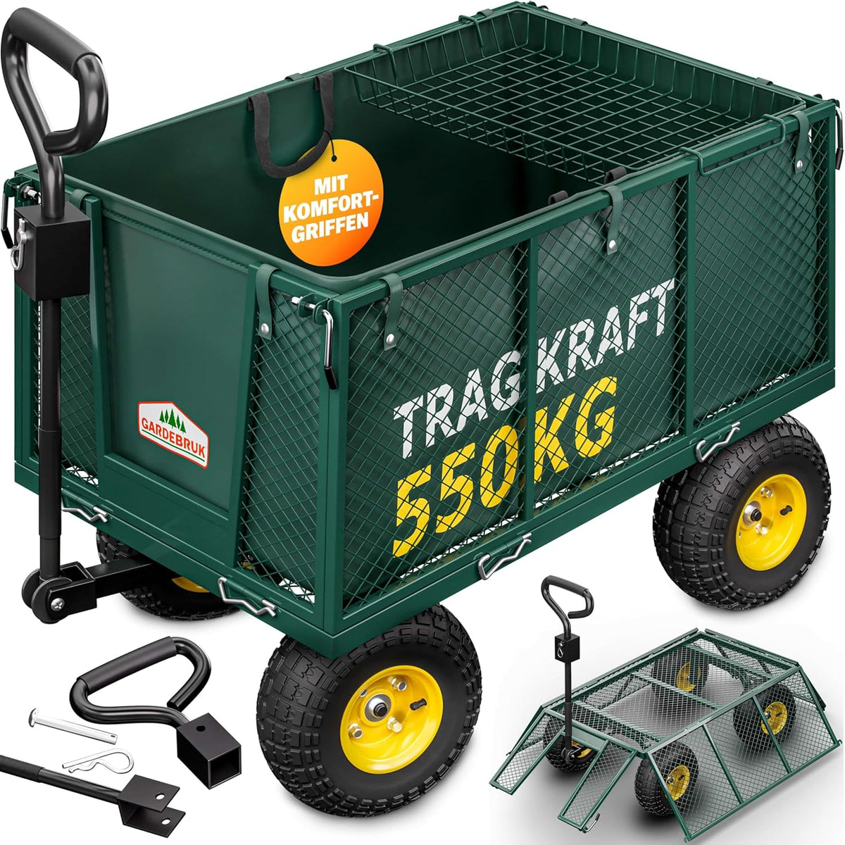 Gardebruk Handwagen, Bollerwagen 550kg Belastbar