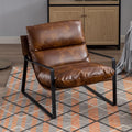 Lounge- & Cocktailsessel, Loungesessel PU Leder Armlehnen Gepolstert Modern Braun, chairus