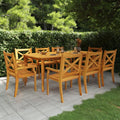 Gartenmöbel-Set, Terrassenmöbel Gartensofa Möbelsets Gartenlounge Set Loungemöbel 9-TLG. Garten-Essgruppe Massivholz Akazie, MNISDFL
