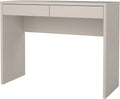 Schreibtisch, mit 2 Schubladen, 100, 1 × 39, 9 × 76, 5 cm, Computertisch Beige, Bürotisch, Konsolentisch, Für Arbeitszimmer, Schlafzimmer, Wohnzimmer