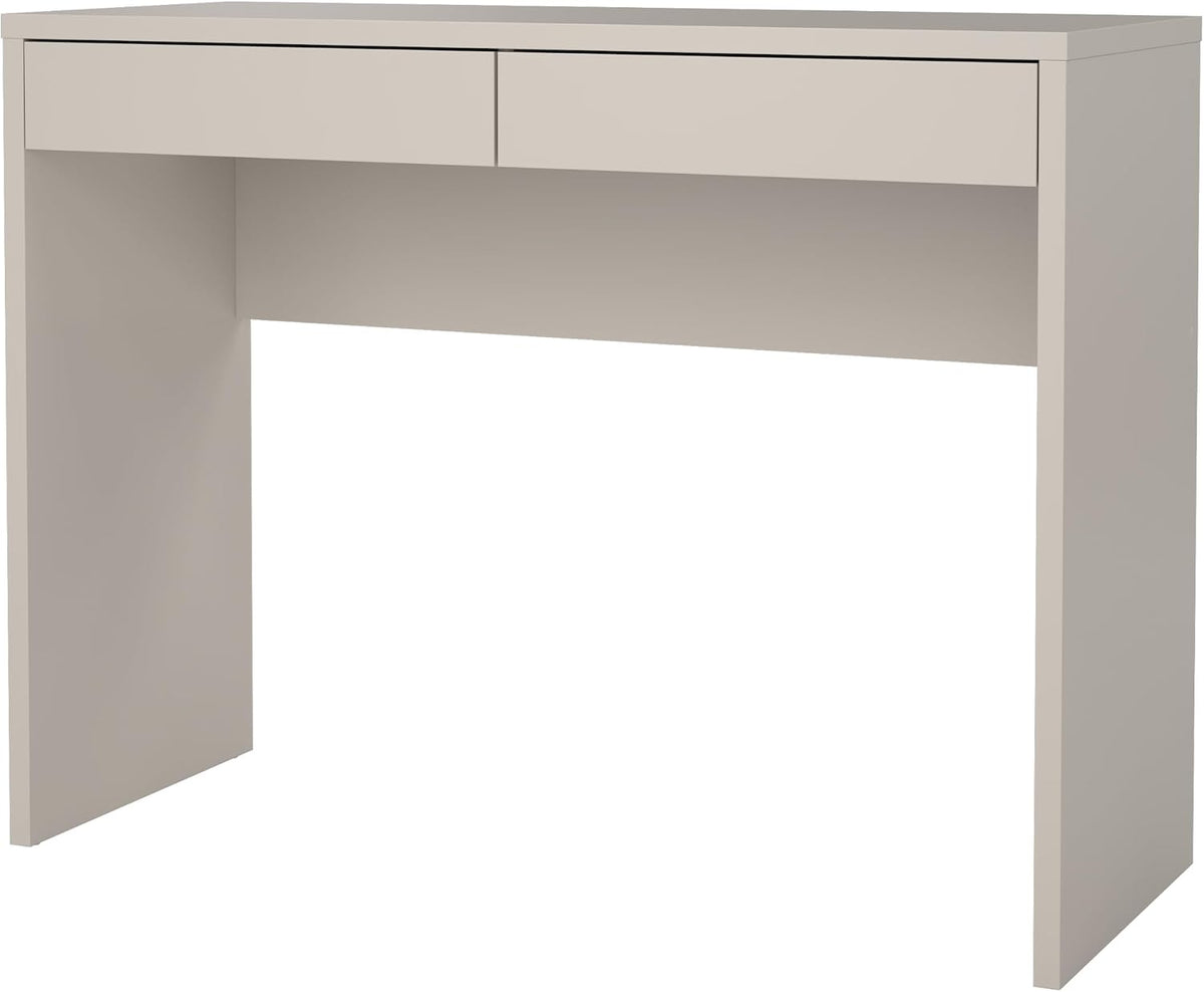 Schreibtisch, mit 2 Schubladen, 100, 1 × 39, 9 × 76, 5 cm, Computertisch Beige, Bürotisch, Konsolentisch, Für Arbeitszimmer, Schlafzimmer, Wohnzimmer