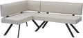 Bänke & Eckbankgruppen, Eckbank Toronto, Taschenfederkern, Bezug in Taupe, Gestell schwarz, byLIVING
