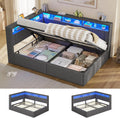 Bett Polster, Schlafsofa 90 × 200 mit Hydraulis, LED-Beleuchtung & USB, AOGLLATI