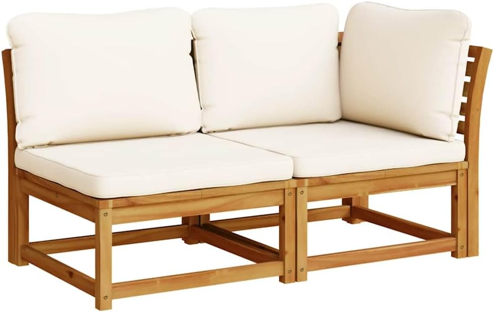 Gartenmöbel-Set, 2-TLG. Garten-Lounge-Set mit Kissen Massivholz Akazie, vidaXL