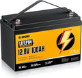 Rvpozwer Deep-Cycle-Batterie, 12V 100Ah LiFePO4 Batterie, Eingebauter 100A BMS, 18000 Tiefzyklen, Gruppe 31