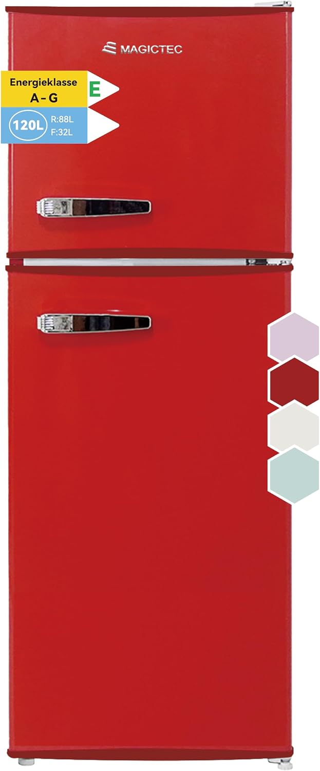 magictec Kühl-Gefrierkombination, Retro Kühlschrank mit Gefrierfach