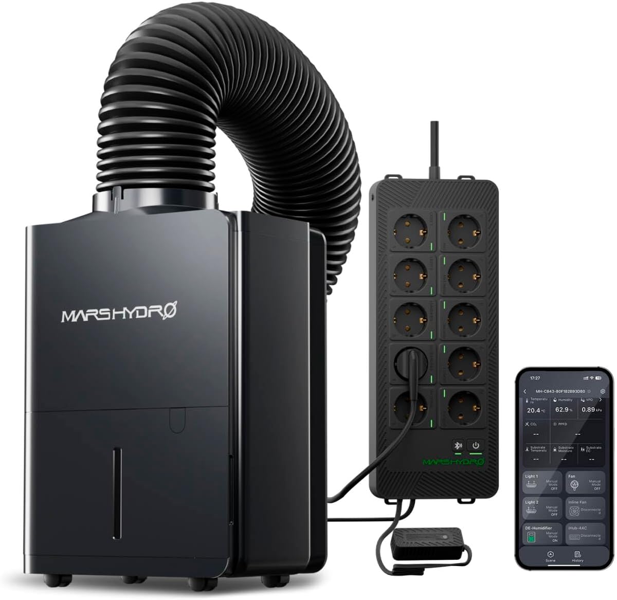 MARS HYDRO Luftentfeuchter,   12L/Tag Smart Luftentfeuchter mit iHub