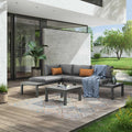 Gartenmöbel-Set . Gartenlounge Morsum, 164 × 238 × 69cm, mit Kissen, Grau, OUTLIV