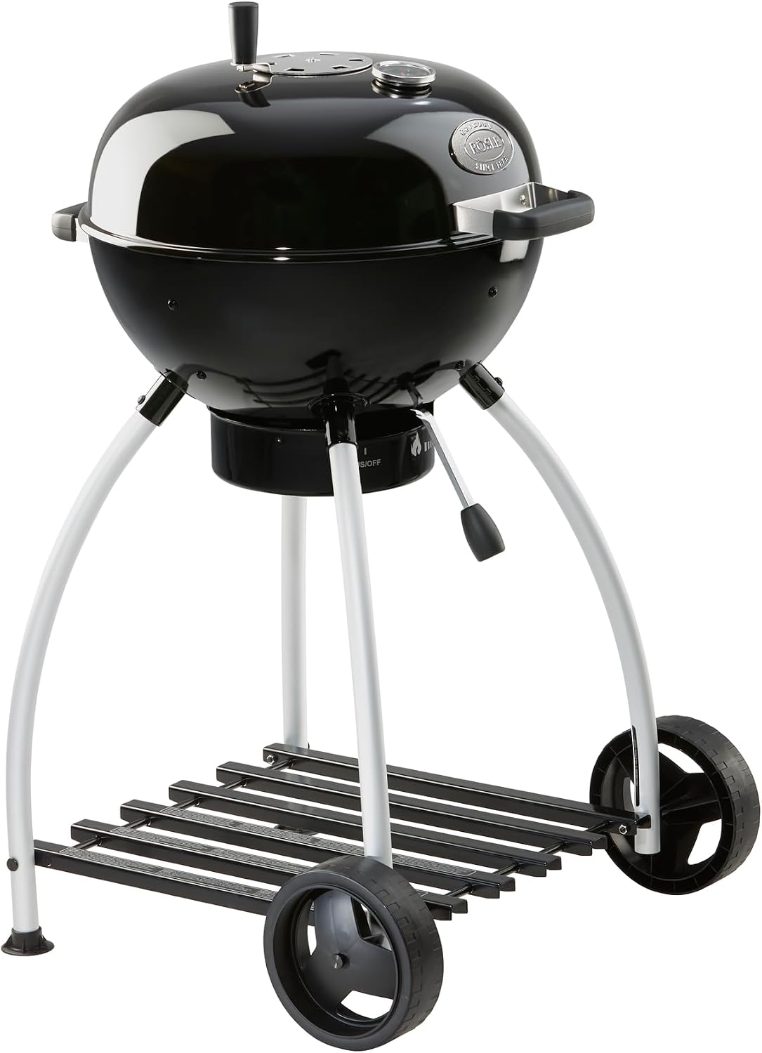 RÖSLE Holzkohlegrill, Holzkohle-Kugelgrill No.1 Sport F50, Hochwertiger Kohlegrill mit einstellbarer Luftzufuhr, Deckelscharnier, Deckelthermometer
