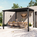 Pavillon 3x3 Terrassenüberdachung m Hardtop Wandmontierter, mit eingebautem Entwässerungssystem, Gärten Deck Veranda