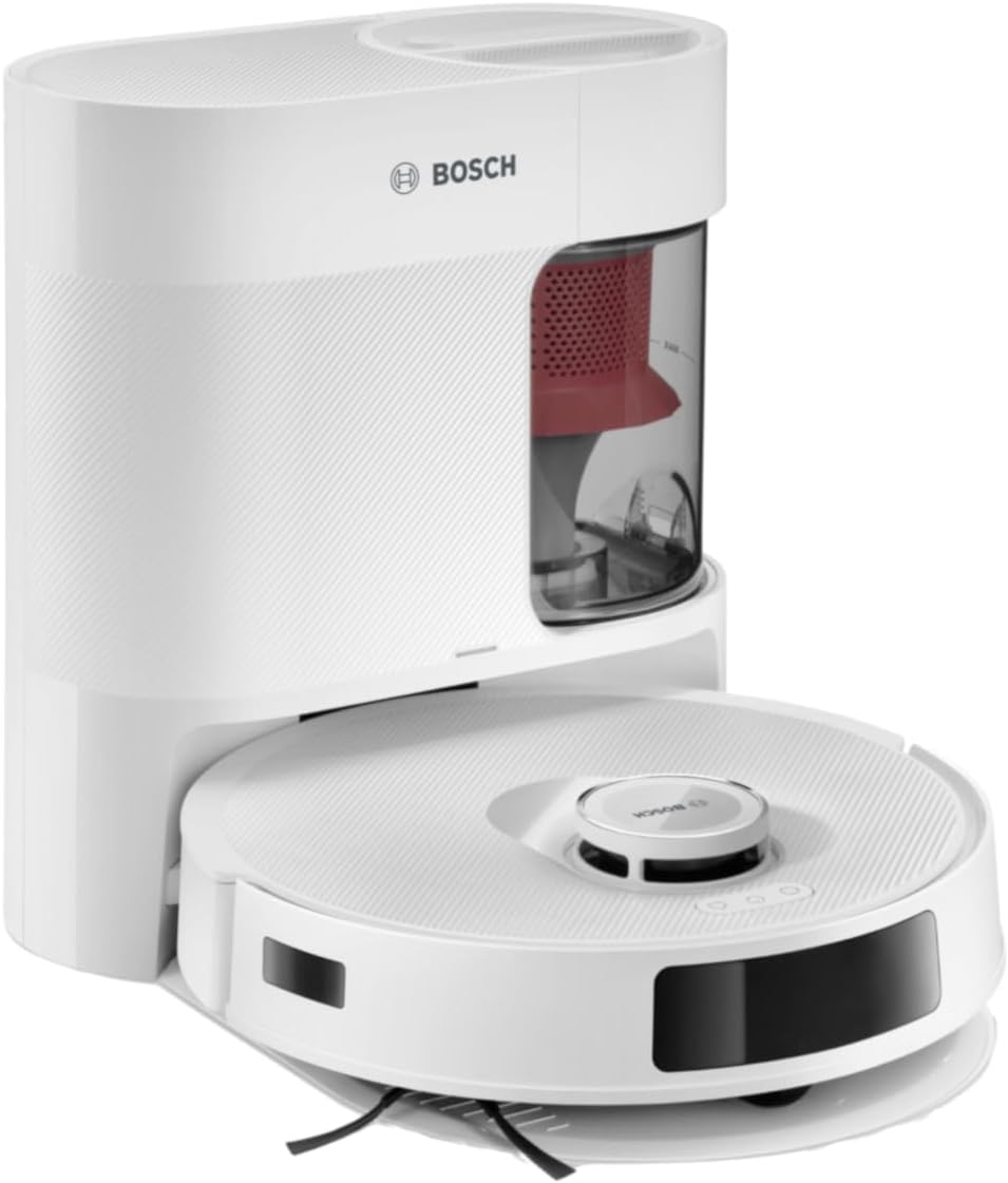 Bosch Staubsaugroboter, Smarter Saugroboter mit Wischfunktion Spotless Advanced + BCRD2W