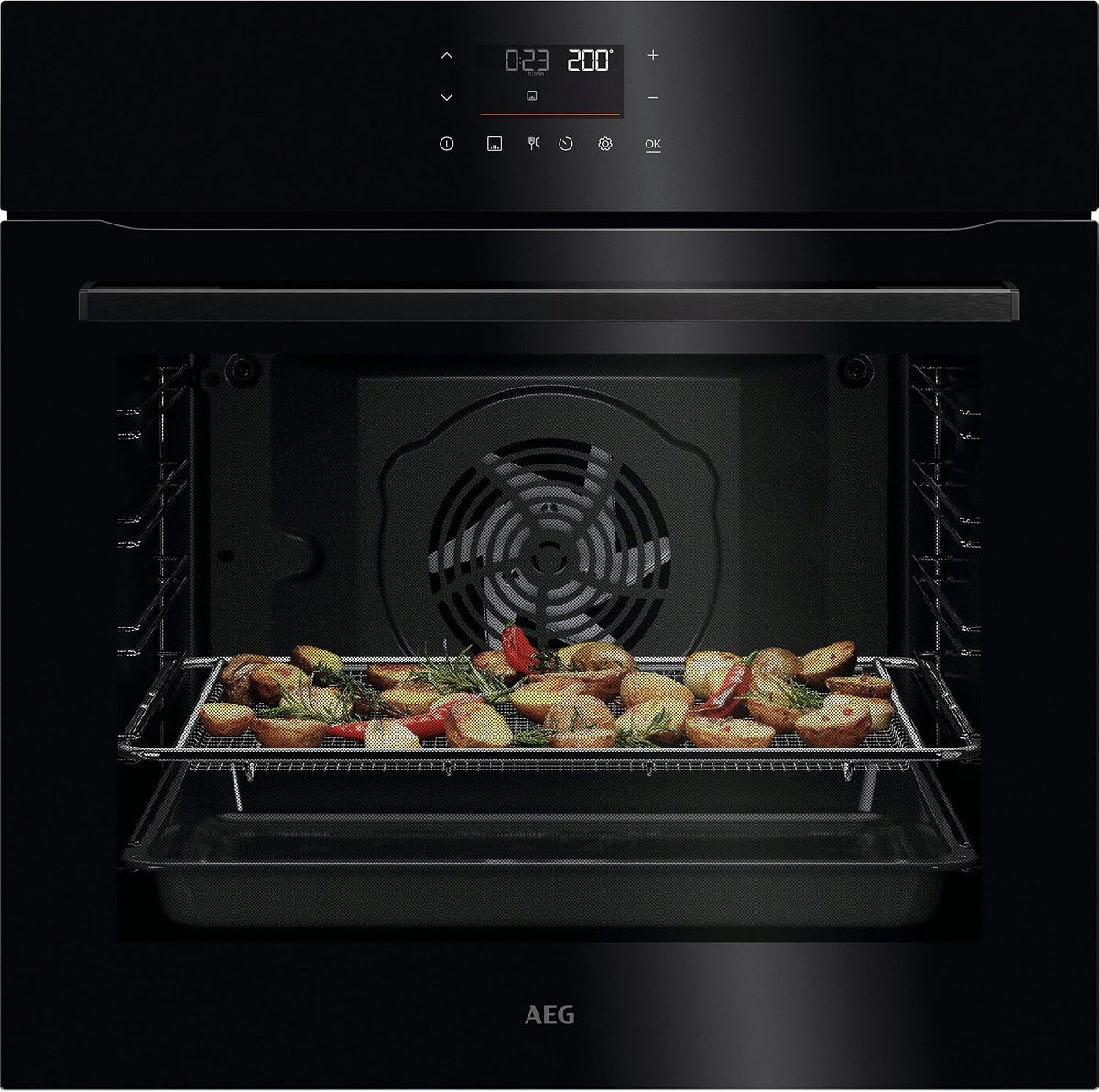 AEG 5 Einbau Backofen, Ringheißluft, Pyrolyse-Selbstreinigung, TU5PB40WPK
