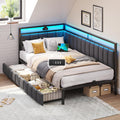 Bettgestell 90x200 90x200 2 Polsterbett Schlafsofa mit LED-Beleuchtung und USB-Ladestation Jugendbett Tagesbett mit Lattenrost aus Metall und