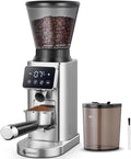 AMZCHEF Elektrische Kegelmühlen, Kaffeemühle Elektrisch mit 48 Mahlgraden, Edelstahl-Kegelmahlwerk