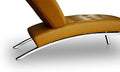Relaxsessel, Bauhaus Daybed Chaiselongue Lounge-Sessel Relax Liege Couch Sofa Echtleder, Fuß Edelstahl poliert. Abbildung in Leder Hellbraun (Cognac)