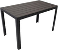 Gartentisch, Sorano 70 × 125cm rechteckig, Gestell Aluminium anthrazit, Tischplatte Kunstholz in Holzoptik dunkelgrau, wetterfest, DEGAMO