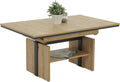 Beistelltische, Funktionscouchtisch Ingo, Holzwerkstoff melaminbeschichtet, Artisan Eiche-Dekor, ausziehbar 110-150cm