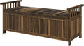 Sitzbank, Gartenbank mit Stauraum aus Holz, 2 Personen, 240kg, Verkohlt, Outsunny
