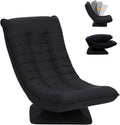 Relaxsessel, Bequemer Bodensessel mit 4 Fach Verstellbarer Rückenlehne, 360° Drehfunktion Klappmechanismus, 13cm Polster