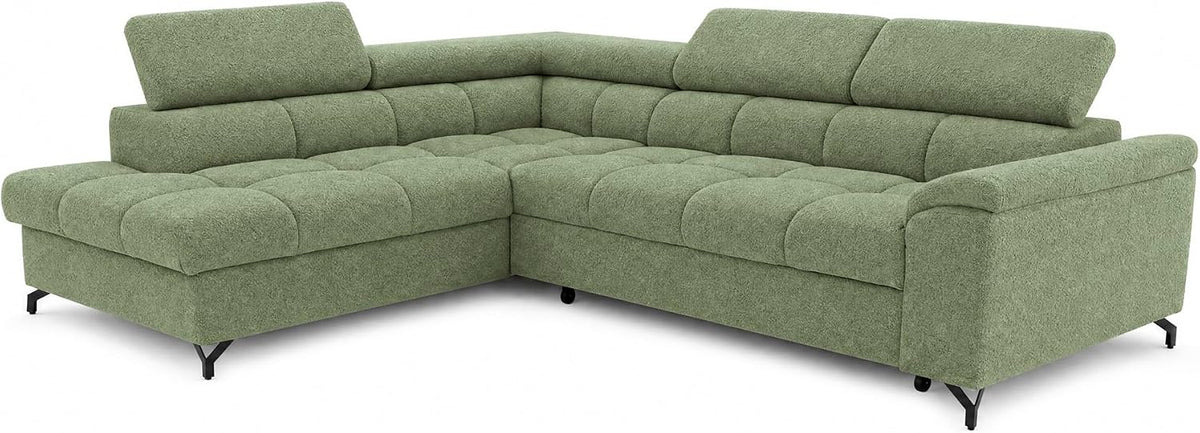 Sofa Eck, mit Schlaffunktion PASTI PREMIUM L-Form, Sofa Couch mit Bettkasten, 3-Sitzer Eckcouch, Schlafsofa für Wohnzimmer