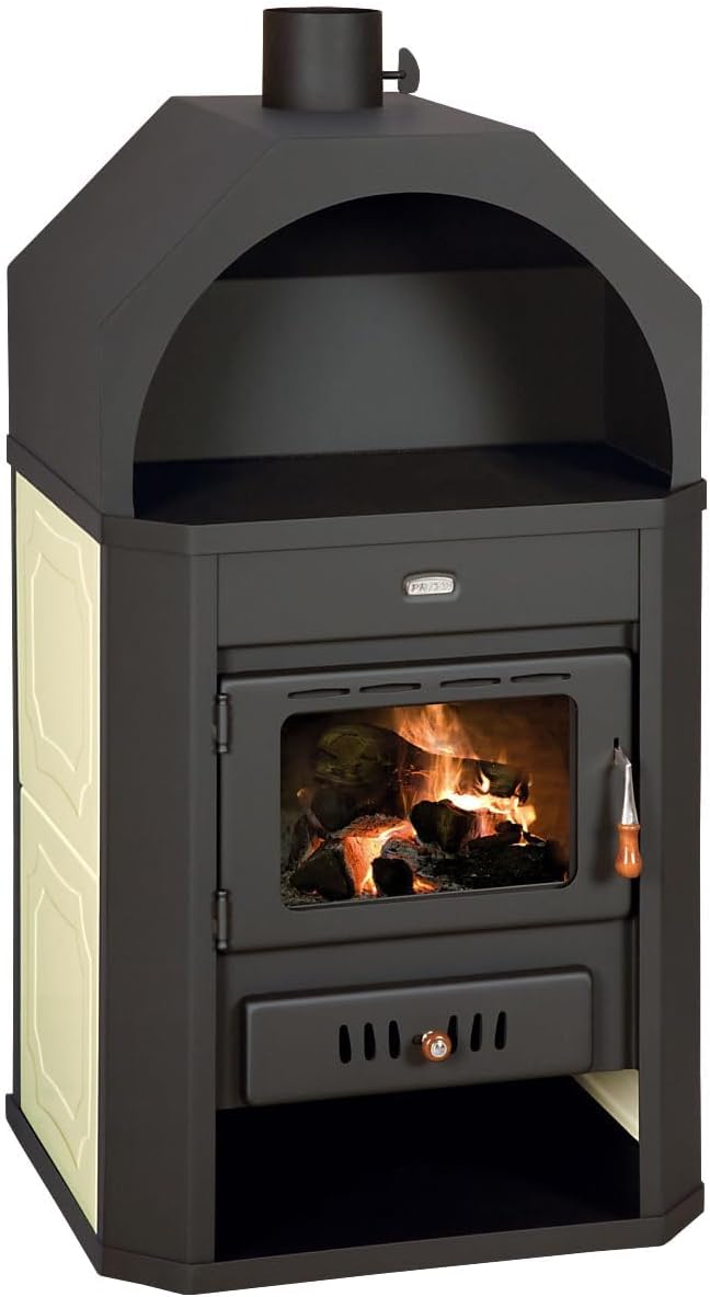 CasaNovae24 Öfen, Prity W17 Holzofen, 17 kW, freistehender Holzofen, hohe Leistung, CE-zertifiziert, großer Feuerraum, EN 13240 konform
