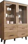 Schrank II 120 2D4S Vitrine Lotta Standvitrine im skandinavischen Stil Vitrinen, Glasvitrine, Mirjan24