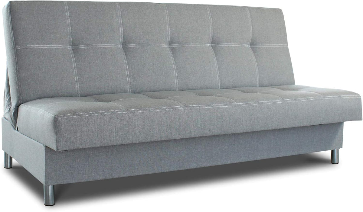 Sofa 3-Sitzer - Schlaf, Bella mit Bettkasten (Grau, Inari 91), Sofnet