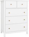 Kommode, Sideboard mit 5 Schubladen, Beistellschrank viel Stauraum, Mehrzweckschrank für Wohnzimmer Schlafzimmer Flur, 74 × 40 × 94cm, HOCSOK