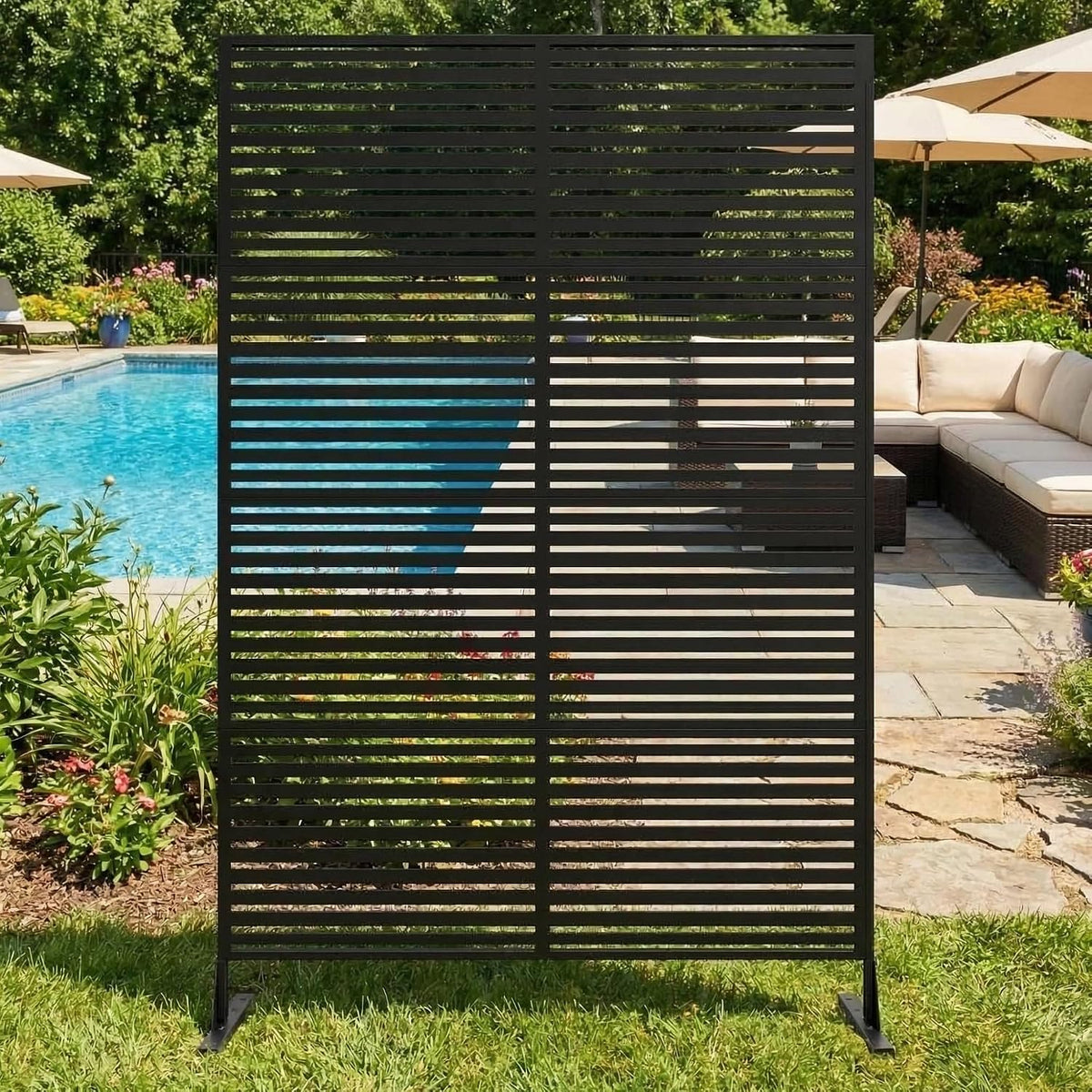 RBFGYIOP Gartensichtschutz, Sichtschutz Metall, Freistehender Paravent 180x120 cm, Wetterfester Sichtschutz Für Garten Terrasse Balkon Outdoor Deko