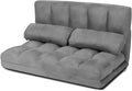 Sofa 3 1 in Boden, klappbar, Schlafsofa mit 6 stufig Verstellbarer Rücklehne & 2 Kissen, Sofabett mit Schlaffunktion, Lazy Sofa für Schlafzimmer