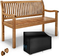 Sitzbank, ® Gartenbank Holz 2-3 Sitzer inkl. Abdeckung wetterfest 125 cm, tillvex