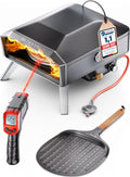 LIKAYA NeroSpin Pizzaofen, Gas, Pizzaschaufel, Tasche & Laser Thermometer, knusprige Pizza in nur 90 Sekunden!