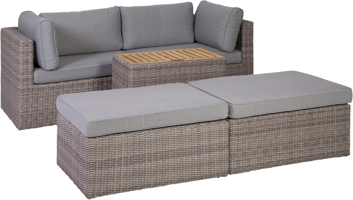 Gartenmöbel-Set, Lounge-Set Olea, Rattan Lounge Set mit Tisch, Greemotion