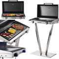 Kalorik Elektrogrills, TKG EBBQ 1002 L XXL Elektrogrill mit Standfuß und Deckel, 2500W Standgrill Elektro aus Edelstahl