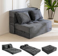 Sofa Schlaf, Bodensofa mit 4-Teilige Bequem Klappmatratze 15cm Dickem und 2 Kissen, Klappsofa mit Schlaffunktion, Gästematratze Klappbar, MAXYOYO