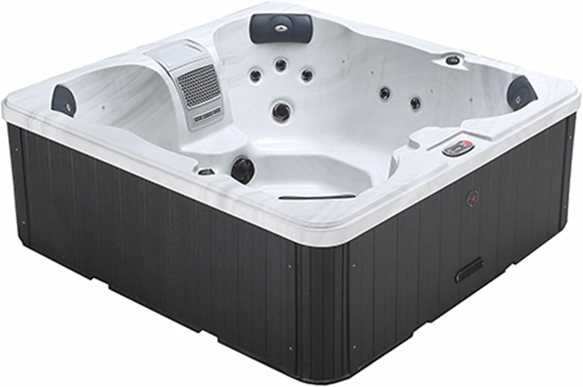 CANADIAN SPA CO. Pools, Gartensaunas & Badewannen mit Sprudelfunktion, Cornwall Plug & Play 13 Outdoor Hot Tub 5 Personen, 198x198x73 cm, viereckig