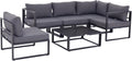 Gartenmöbel-Set, 6-TLG. Gartengarnitur Gartenset mit Kissen für 4, 5 Personen Grau, Outsunny