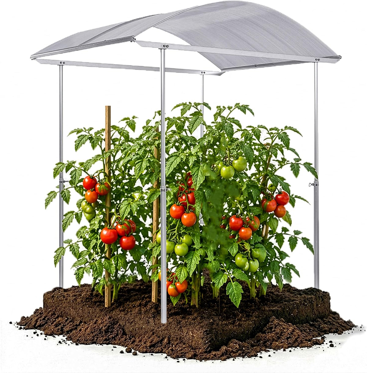 Beckmann Abdeckplanen, Tomatendach PSR2, Stabile Tomatenüberdachung & Überdachung für Hochbeet 200x150 cm, Winterfestes Alu Schutzdach
