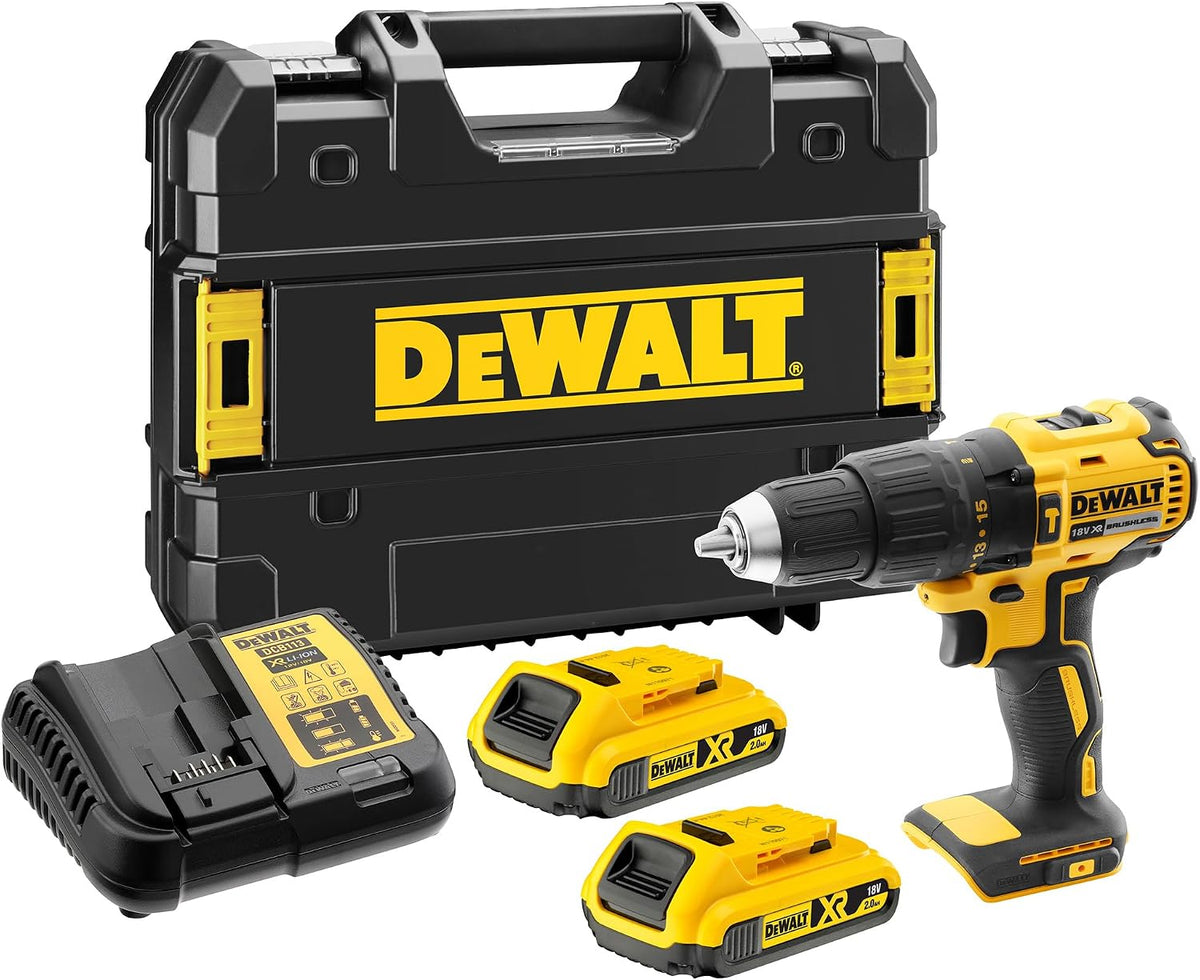 DEWALT Akku-Bohrschrauber, 18V XR bürstenloser Schlagbohrschrauber, 2x2Ah, DCD778D2T-QW