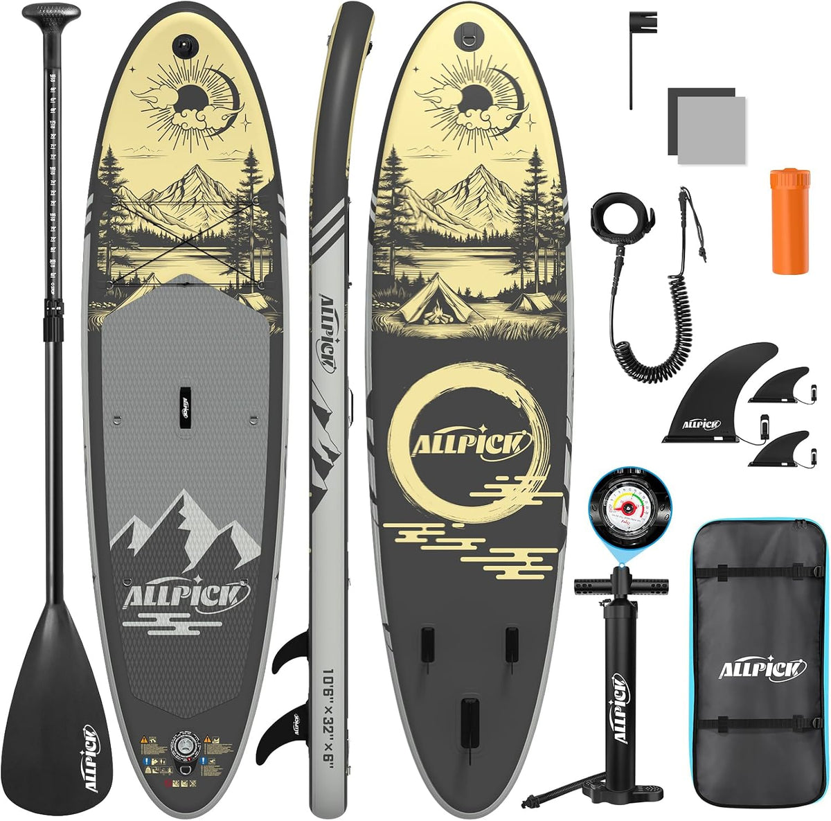 ALLPICK SUP-Board, Stand Up Paddling Board Aufblasbar, 200kg