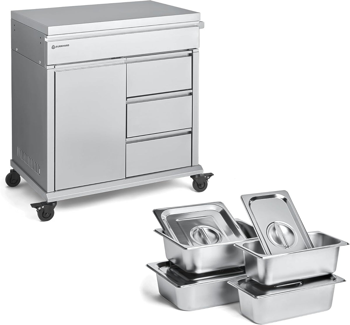 BURNHARD Grill,  ® Grill Beistellwagen mit Edelstahl-Arbeitsfläche inkl