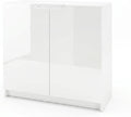 Sideboard, Logan, Made in Germany, Kommode mit 2 Türen, Weiß matt/Weiß Hochglanz (82 × 78 × 37 cm), Vladon
