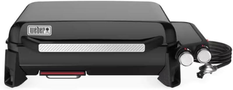 Weber Gasgrills, Slate GP 56 cm Premium Plancha/2 Brenner, gleichmäßige Wärme bis zum Rand, bis zu 260 °C