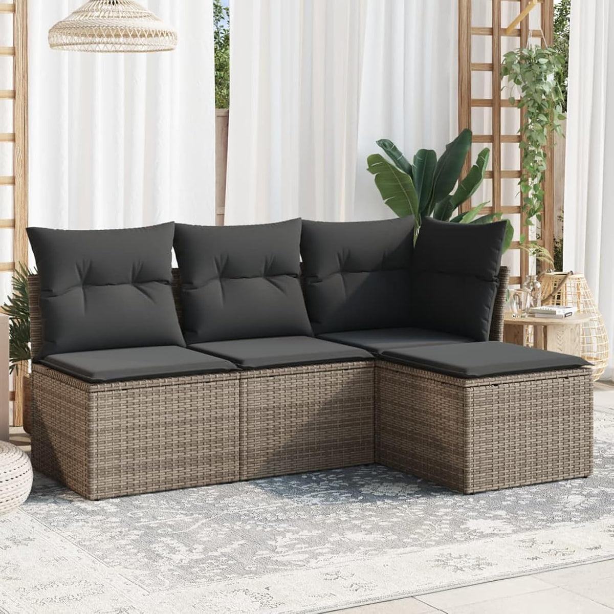 Sofa Gartenlounge mit Stauraum Balkon Lounge Balkon